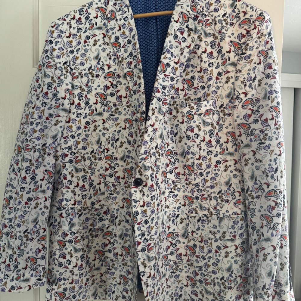 Linea Uomo Size 52 Blazer - Funky Paisley Print